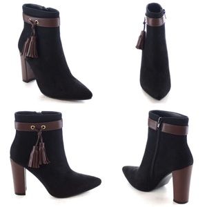 Machi Cabala-2 High Heel Fringe Ankle Booties 7.5